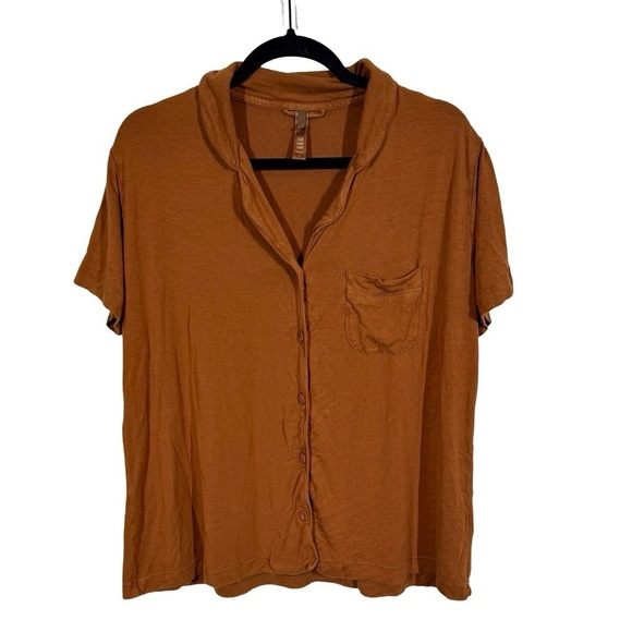 SKIMS Soft Lounge Short Sleeve Sleep Shirt in Copper - Picture 3 of 5